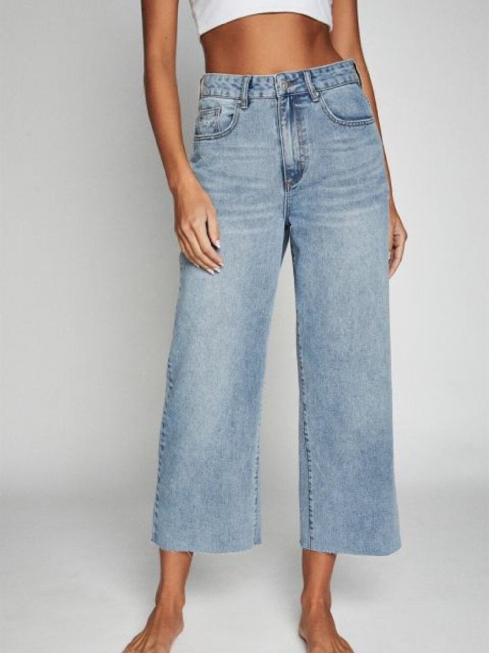 Cotton On Wide Leg Crop Denim Jeans
